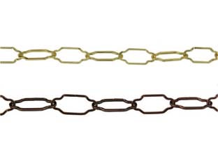 Catena Sagomata Per Lampadari- - Ø Mm.2,5X44X20 In Ferro Bronzato - 10 Mt