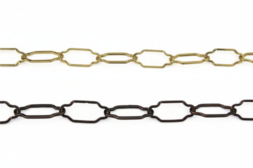 Catena Sagomata Per Lampadari- - Ø Mm.2,5X44X20 In Ferro Bronzato - 10 Mt