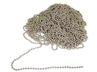 Catena A Perline In Ottone Nichelato- - Ø Mm.3,5 - 25 Mt