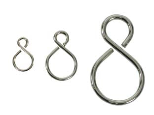 Ganci Ad S In Acciaio Nichelato- - Ø Mm.1.8X17X26 - 200 Pezzi