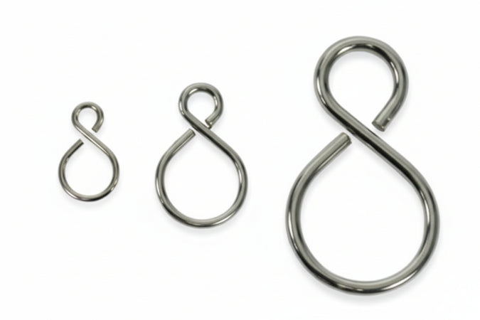 Ganci Ad S In Acciaio Nichelato- - Ø Mm.1.8X17X26 - 200 Pezzi