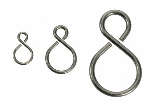 Ganci Ad S In Acciaio Nichelato- - Ø Mm.2X21X32 - 200 Pezzi