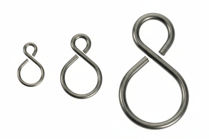 Ganci Ad S In Acciaio Nichelato- - Ø Mm.2X21X32 - 200 Pezzi