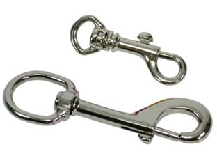 Moschettoni A Scatto Con Anello Girevole In Acciaio Nichelato- - Mm.130 Giganti - 5 Pezzi Quality