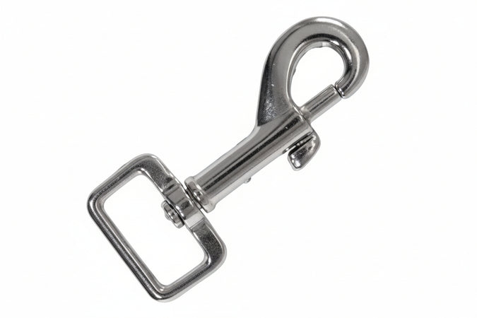 Moschettoni Redine Quadro Con Girello In Zama Nichelato- - Mm.78 Con Asola Da Mm.24 - 10 Pezzi