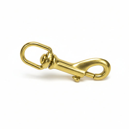Moschettoni Redine Lungo Con Girello In Ottone Lucido- - Mm.65 Con Asola Da Mm.10 - 5 Pezzi