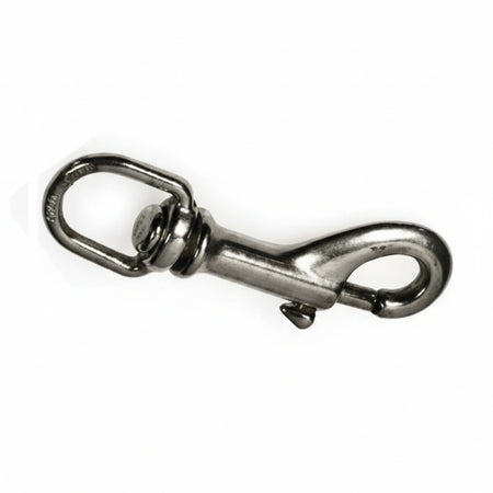 Moschettoni Redine Lungo Con Girello In Ottone Nichelato- - Mm.68 Con Asola Da Mm.12 - 5 Pezzi