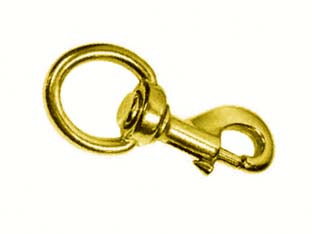 Moschettoni Redine Con Girello In Ottone Lucido- - Mm.82 Con Asola Da Mm.21 - 5 Pezzi