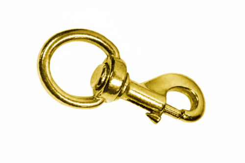 Moschettoni Redine Con Girello In Ottone Lucido- - Mm.82 Con Asola Da Mm.21 - 5 Pezzi