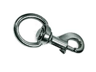 Moschettoni Redine Con Girello In Ottone Nichelato- - Mm.90 Con Asola Da Mm.25 - 5 Pezzi