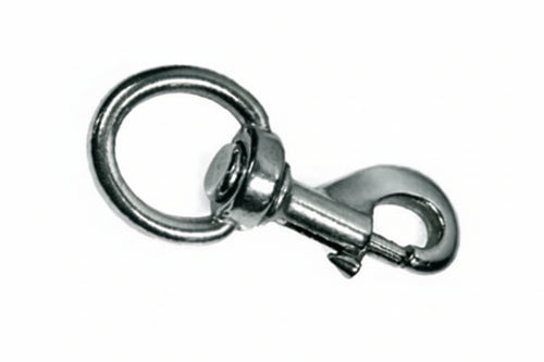 Moschettoni Redine Con Girello In Ottone Nichelato- - Mm.90 Con Asola Da Mm.25 - 5 Pezzi