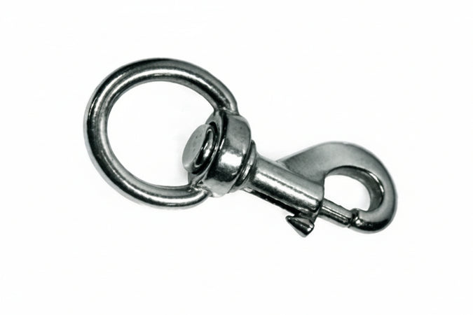Moschettoni Redine Con Girello In Ottone Nichelato- - Mm.110 Con Asola Da Mm.28 - 5 Pezzi