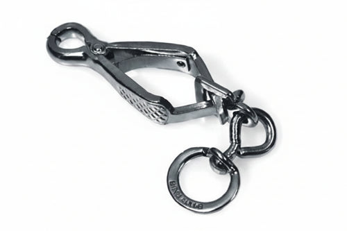 Moschettoni Per Guinzagli A Pinza In Acciaio Nichelato- - Mm.70 Con Asola Da Mm.14 - 5 Pezzi