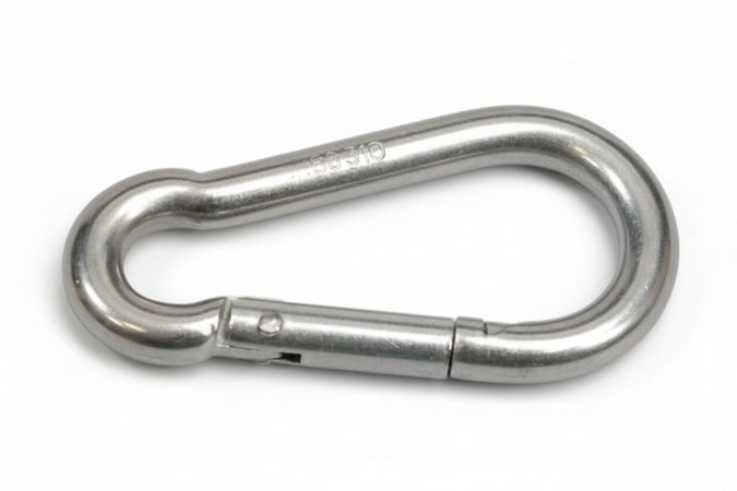 Moschettoni Da Pompiere In Acciaio Inox- - Mm.100X10 - 5 Pezzi