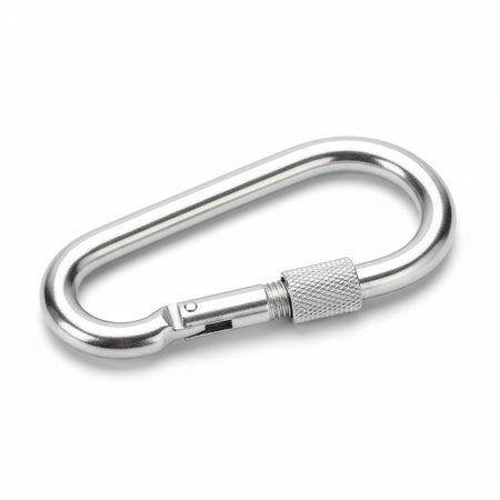 Moschettoni Con Chiusura A Ghiera In Acciaio Nichelato- - Ø Mm. 11X120 - 10 Pezzi Quality