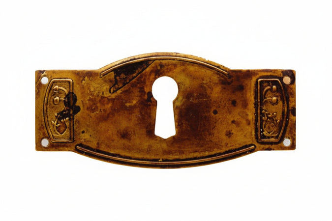 Bocchette Per Mobili Sagomate Mod.30698 In Ottone Anticato- - Mm.60X28H. - 5 Pezzi Metalstyle