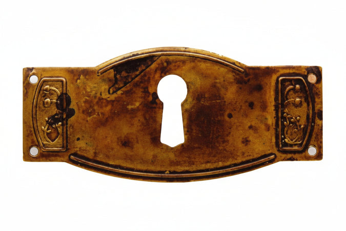 Bocchette Per Mobili Sagomate Mod.30698 In Ottone Anticato- - Mm.80X35H. - 10 Pezzi Metalstyle