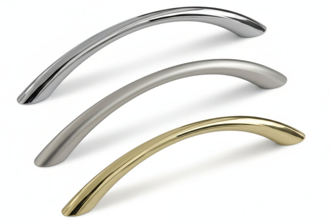 Maniglie Per Mobili Fisse Mod.Up82 In Zama- - Interfori Mm.96 Cromo Lucido - 5 Pezzi Metalstyle