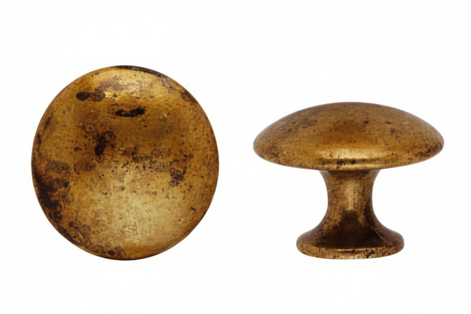 Pomoli Per Mobili Mod.24220 In Zama Ottone Anticato- - Ø Mm.30 - 5 Pezzi Metalstyle