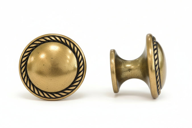 Pomoli Per Mobili Mod.24223 In Zama Oro Di Valenza- - Ø Mm.30 - 5 Pezzi Metalstyle
