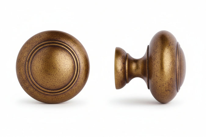 Pomoli Per Mobili Mod.24228 In Ottone Anticato- - Ø Mm.24 - 5 Pezzi Metalstyle