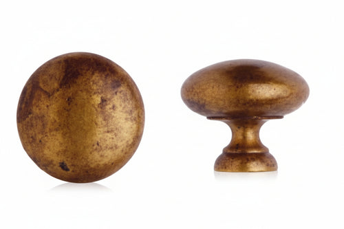 Pomoli Per Mobili Mod.24228 In Ottone Anticato- - Ø Mm.32 - 5 Pezzi Metalstyle