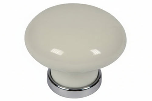 Pomoli Tondi In Porcellana Mod.P04.01 Avorio- - Ø Mm.31X26H. - 5 Pezzi Metalstyle