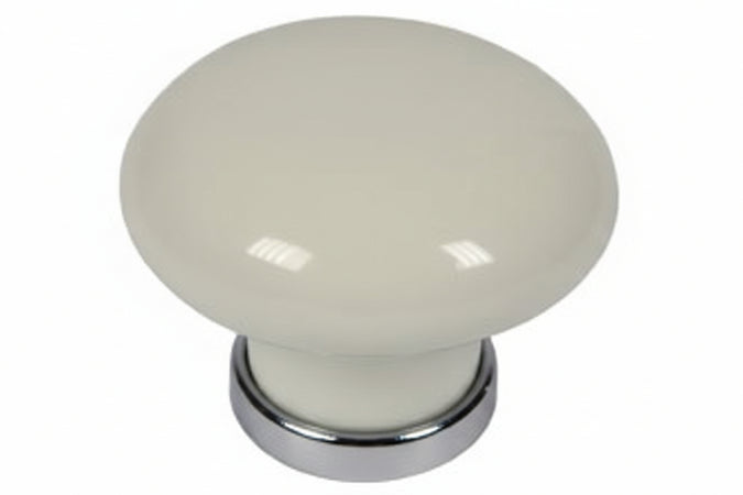 Pomoli Tondi In Porcellana Mod.P04.01 Avorio- - Ø Mm.31X26H. - 5 Pezzi Metalstyle