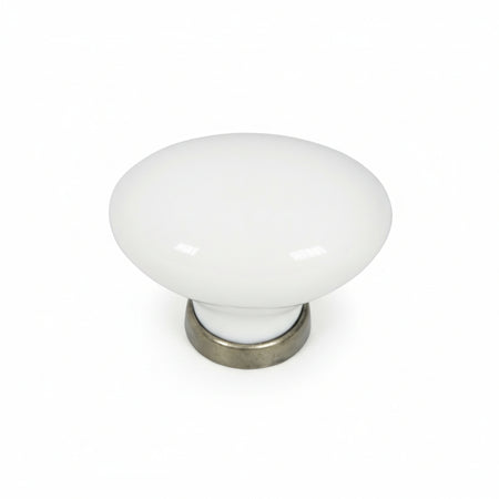 Pomoli Ovali In Porcellana Mod.P02.00 Bianchi- - Mm.24X34X25H. - 5 Pezzi Metalstyle