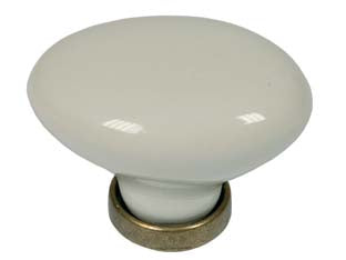 Pomoli Ovali In Porcellana Mod.P02.01 Avorio- - Mm.24X34X25H. - 5 Pezzi Metalstyle