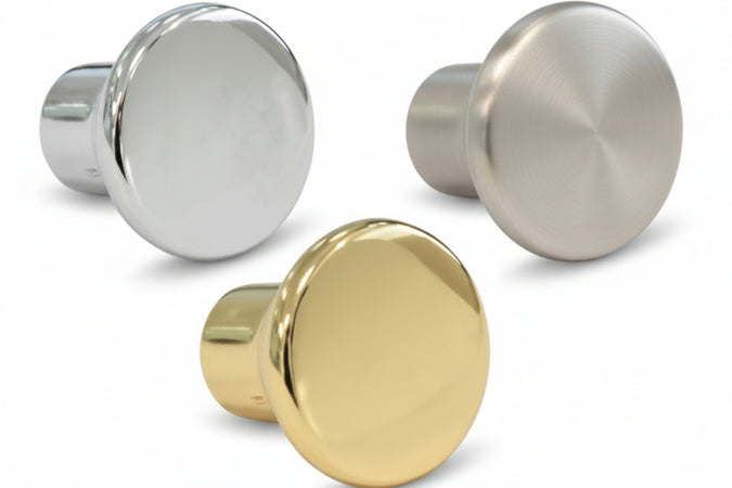 Pomoli Per Mobili Mod.Ga09 In Zama- - Ø Mm.24 Cromo Opaco - 5 Pezzi Metalstyle