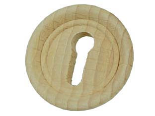Bocchette Per Mobili Legno Faggio Grezzo Da Incasso- - Ø Mm.34 Con Incasso Ø Mm.27 - 10 Pezzi