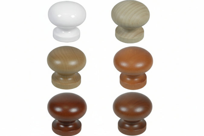 Pomoli Per Mobili In Legno Liscio- - Ø Mm.30 Noce Scuro - 10 Pezzi