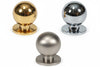 Pomoli Per Mobili In Ottone A Sfera- - Ø Mm.30 In Ottone Oro Lucido - 5 Pezzi
