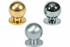 Pomoli Per Mobili In Ottone A Sfera- - Ø Mm.25 In Ottone Cromato Lucido - 5 Pezzi