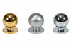 Pomoli Per Mobili In Ottone A Sfera- - Ø Mm.30 In Ottone Cromato Lucido - 5 Pezzi