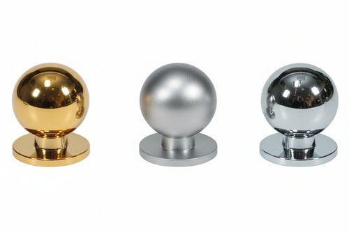 Pomoli Per Mobili In Ottone A Sfera- - Ø Mm.30 In Ottone Cromato Lucido - 5 Pezzi