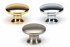 Pomoli Per Mobili In Ottone Piatti Lisci- - Ø Mm.22 In Ottone Oro Lucido - 5 Pezzi