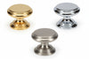 Pomoli Per Mobili In Ottone Piatti Sagomati- - Ø Mm.17 In Ottone Cromato Lucido - 5 Pezzi