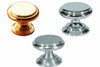 Pomoli Per Mobili In Ottone Piatti Sagomati- - Ø Mm.17 In Ottone Cromato Satinato - 5 Pezzi