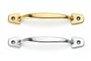 Maniglie Per Mobili Fisse In Ottone- - Mm.115X22H. - Interfori Mm.98 Ottone Lucido - 10 Pezzi