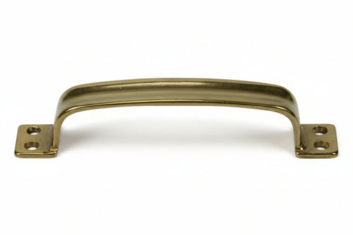 Maniglia Scanalata In Ottone Lucido- - Mm.140X25H. - Interfori Mm.130 - 5 Pezzi