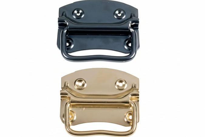 Maniglie Per Bauli Tipo Americano Snodate- - Mm.90X85X50H. Verniciate Nere - 12 Pezzi