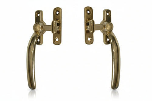 Maniglia A Blocco Tonda Ottone Lucido- - Dx - 6 Pezzi