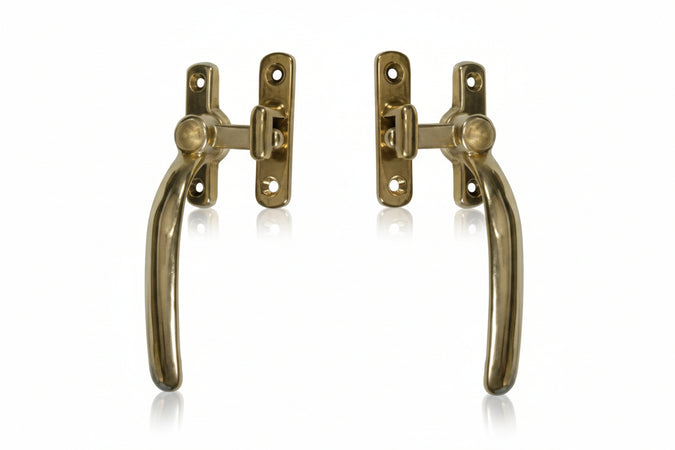 Maniglia A Blocco Tonda Ottone Lucido- - Sx - 6 Pezzi