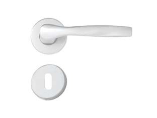 Maniglia Modello Alu Con Rosetta In Alluminio Argento - 1 Paio