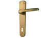 Maniglia Alu Con Placca In Alluminio Bronzato- - Mm.90 - 1 Paio