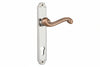 Maniglia Barocco Con Placca In Ottone Foro Yale- - Mm.90 - 4 Paio