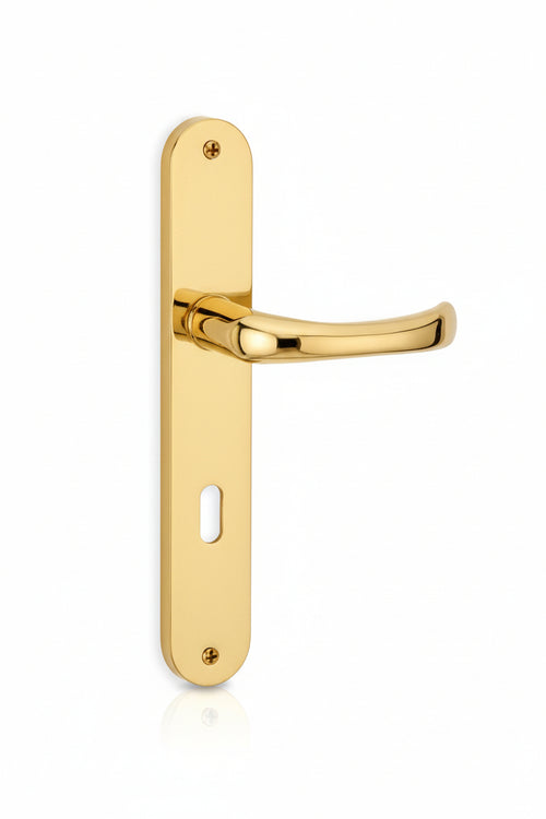 Maniglia Rio Con Placca In Ottone- - Mm.70 Foro Normale - 2 Paio