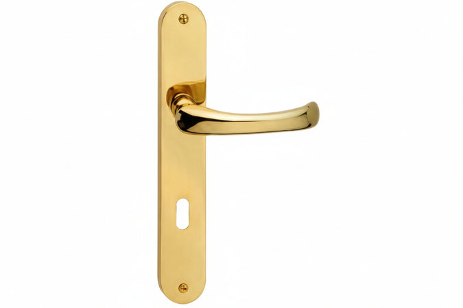 Maniglia Rio Con Placca In Ottone- - Mm.90 Foro Normale - 2 Paio